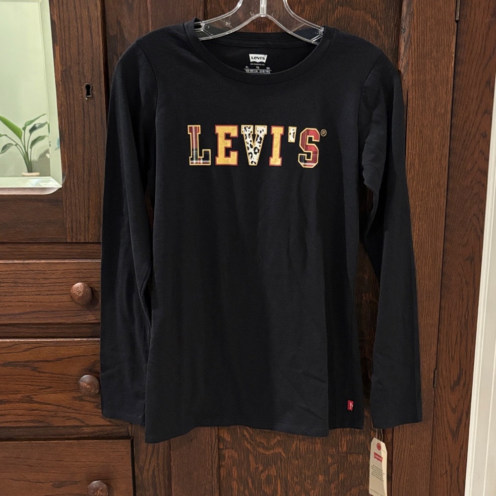 Levi's Kids Black Long Sleeve Tee with Logo